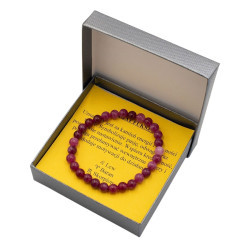 Bransoletka w pudełku [agat fuksja] - MF41044